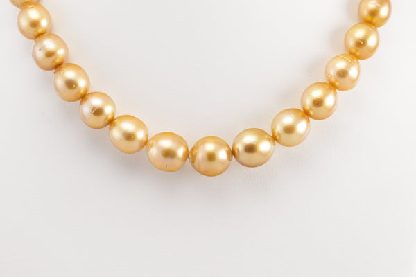 South Sea Pearl Deep Gold Necklace