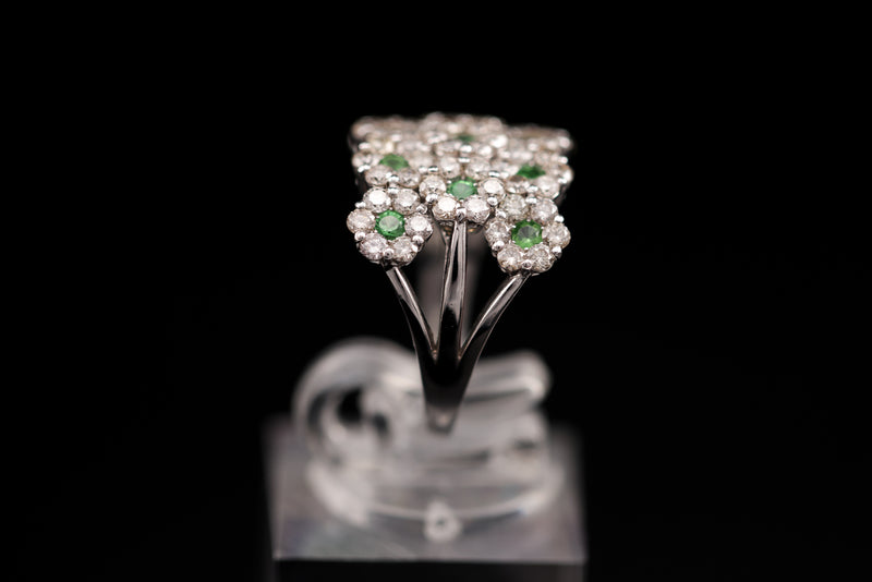Diamond & Green Garnet Ring