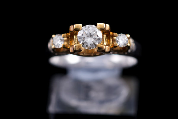 Diamond, Yellow & White Gold Ring
