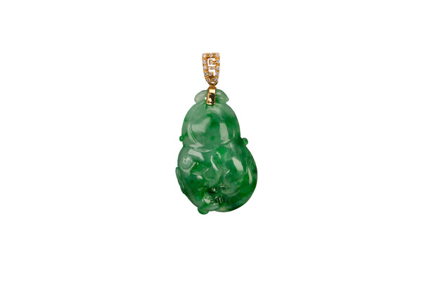 Type A Jade Pendant with Diamond Clasp