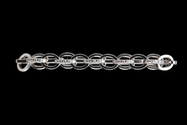 White Gold Modern Chain Diamond Bracelet