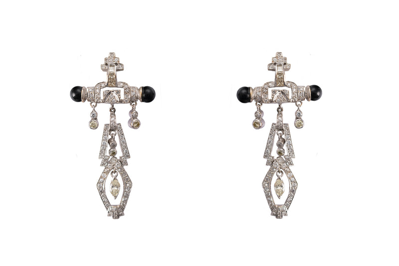 Art Deco Style 18K Diamond Earrings