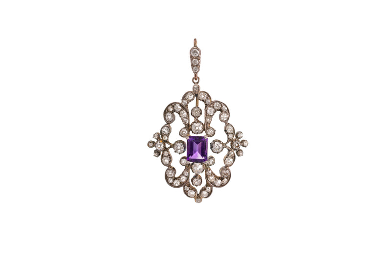 Victorian Amethyst & Diamond Pendant