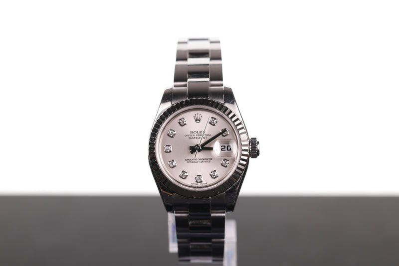 Rolex Ladies' Datejust Silver with Diamond Dial