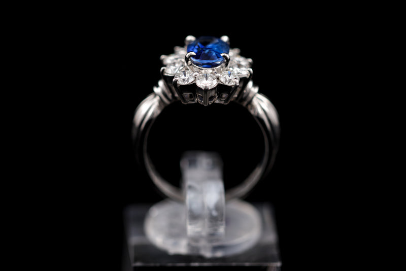 Diamond & Sapphire Platinum Ring