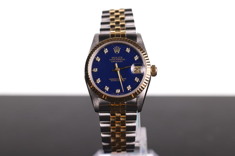 Rolex Lady-Datejust Blue Dial Diamond Markers 68273