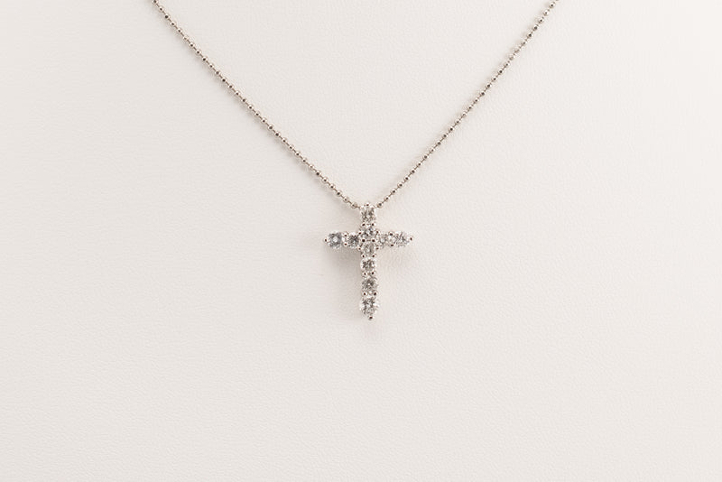 Diamond Platinum Cross Necklace