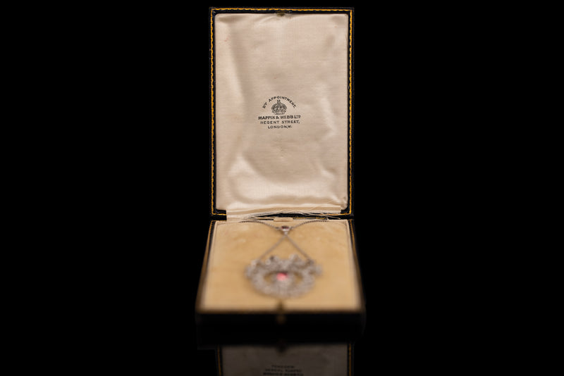 Mappin & Webb Platinum Set w/ Pink Tourmaline Diamond Necklace