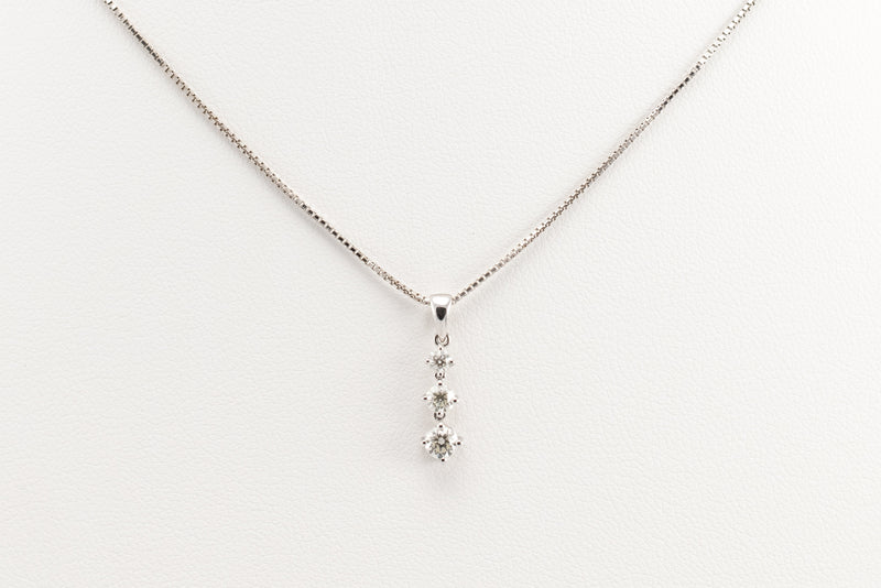 Diamond Pendant with White Gold Necklace