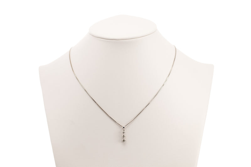 Diamond Pendant with White Gold Necklace