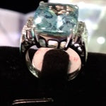 Aquamarine Platinum Diamond Ring