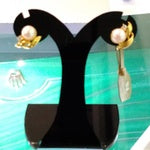 Pearl Diamond Earrings 916 Yellow Gold Pink Pearls 5mm Each